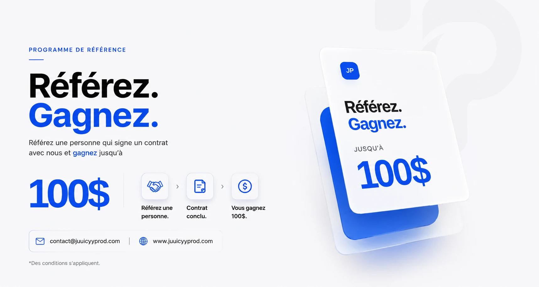 Aperçu visuel du programme de recommandation Juuicyy PROD